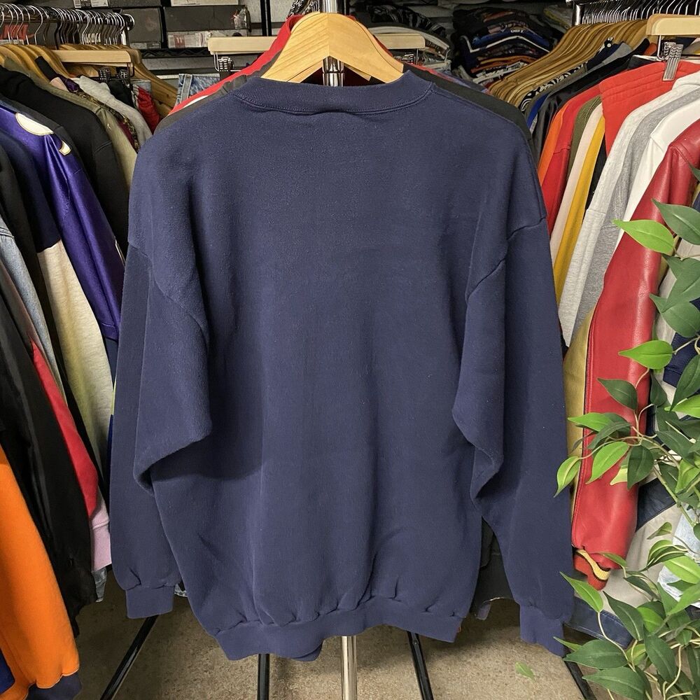 Vintage 90s Florida Panther Animal Nature Crewneck Sweatshirt Navy Men's 2XL - Picture 3 of 14
